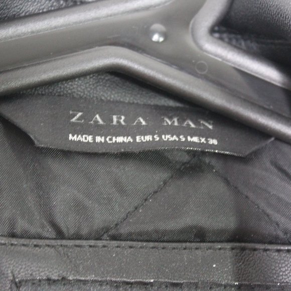 Zara Motorcycle Faux Leather Jacket NWOT F597 - Picture 3 of 4